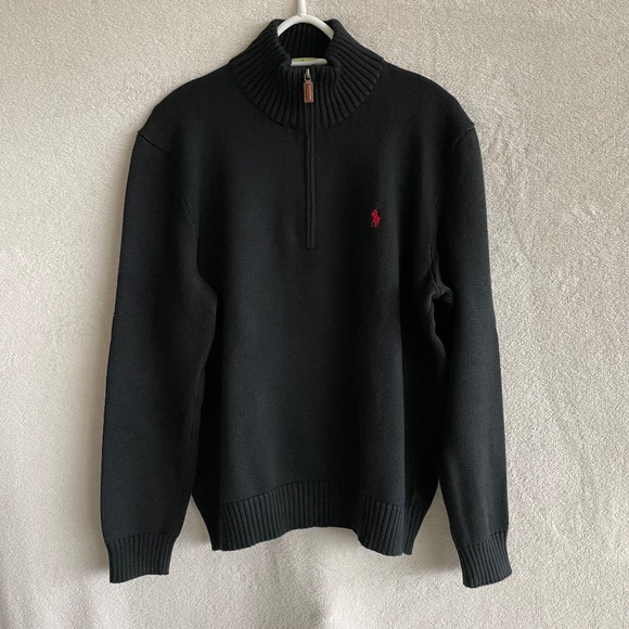 Polo by Ralph Lauren Quarter-Zip Pullover Zip Rib Sweater - Picture 1 of 6